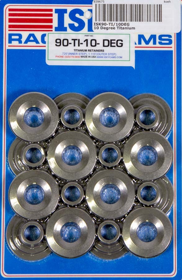 Isky Cams 10 Degree Titanium Retainers (16) 90TI10Deg