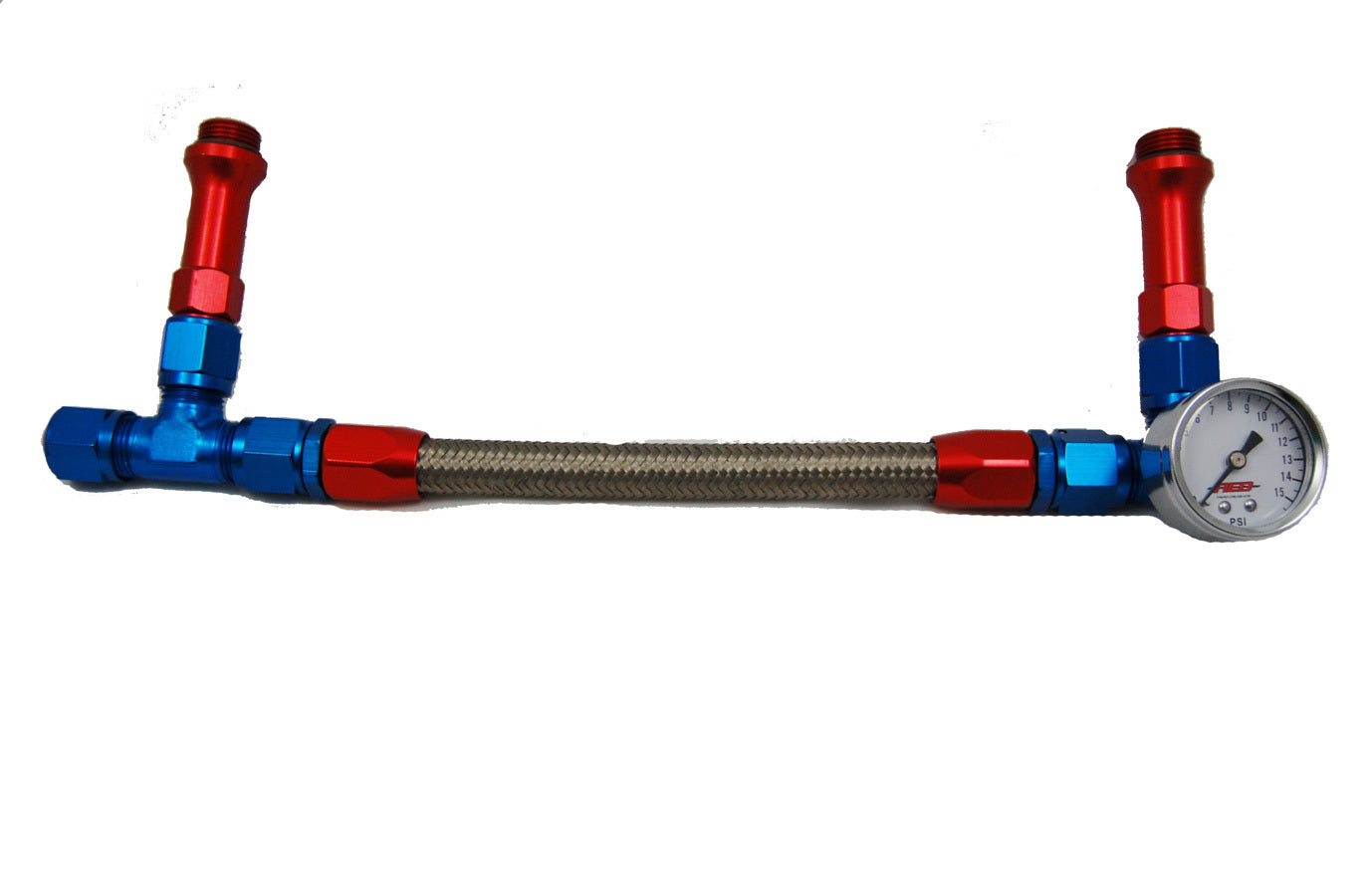 Advanced Engine Design Holley #6 Braided Fuel Line w/Gauge MPN AED6096