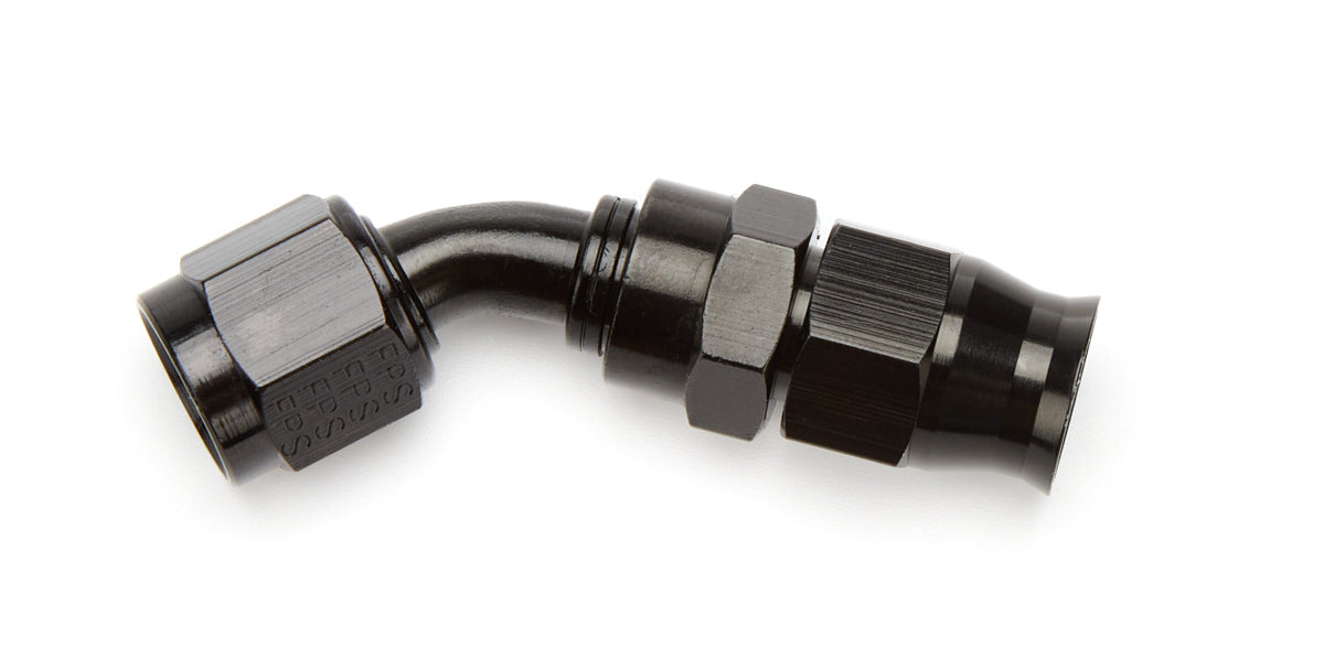 Aeromotive 6an 45-Deg PTFE Hose End Black Anodized 15351