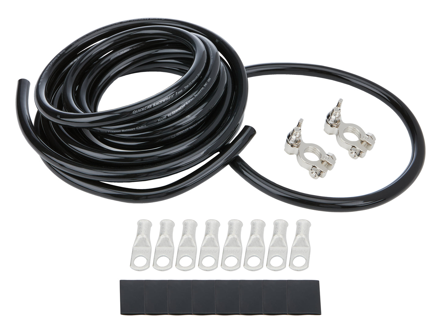 Allstar Performance Battery Cable Kit 2 Ga. 1 Battery All Black MPN ALL76111