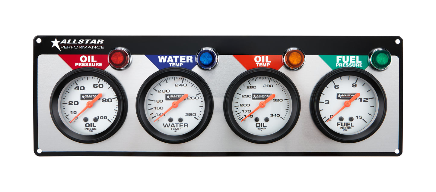 Allstar Performance 4 Gauge Panel ALL OP/WT/OT/FP MPN ALL80093