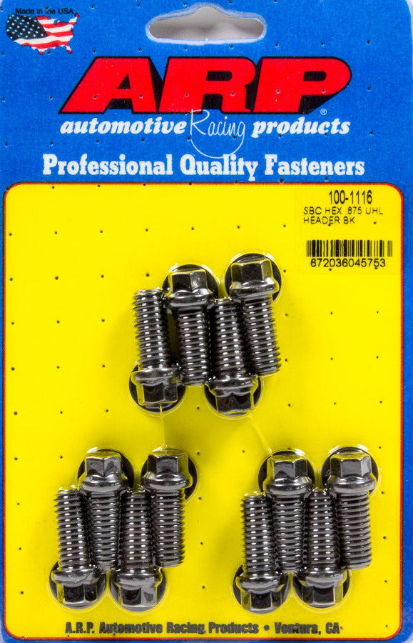 Arp Header Bolt Kit - 6pt. 3/8 x .875 UHL (12) MPN ARP100-1116 For Universal use