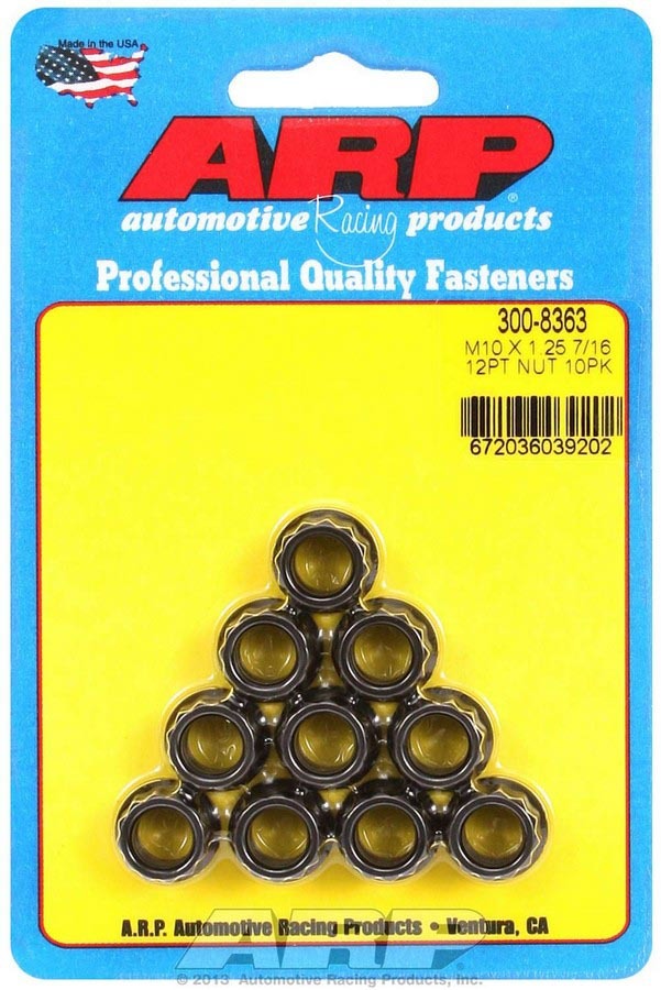 ARP 10mm x 1.25 12pt. Nuts (10) ARP300-8363