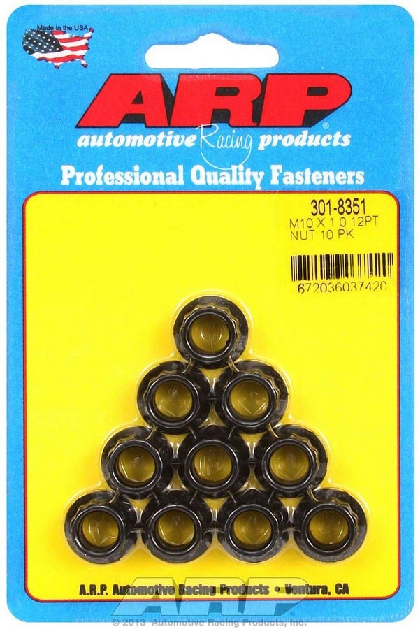 ARP 10mm x 1.0 12pt Nut Kit 10pk ARP301-8351