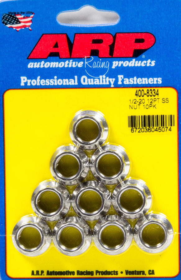 Arp S/S 1/2-20 12pt. Nuts 10pk MPN ARP400-8334