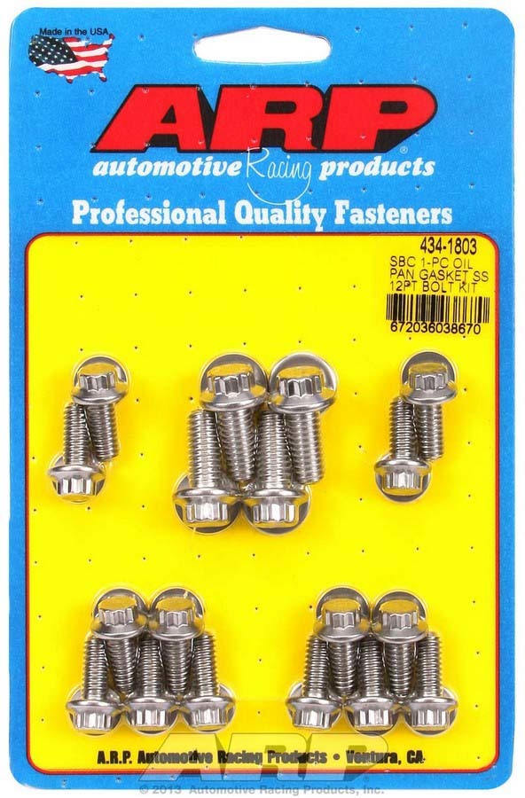 Arp SBC S/S Oil Pan Bolt Kit 12pt. MPN ARP434-1803 For Chevy