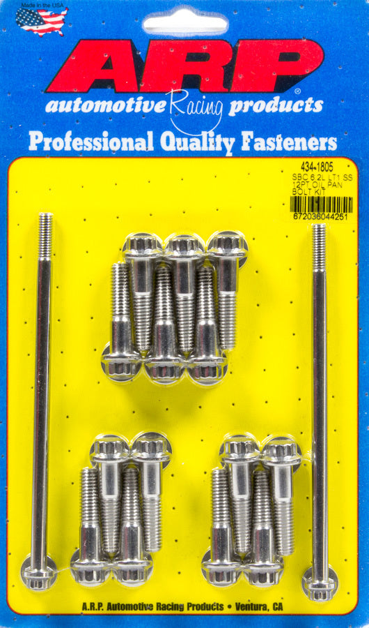 Arp Oil Pan Bolt Kit - GM LT1 6.2L 12pt S/S MPN ARP434-1805 For GM GenV LT-Series