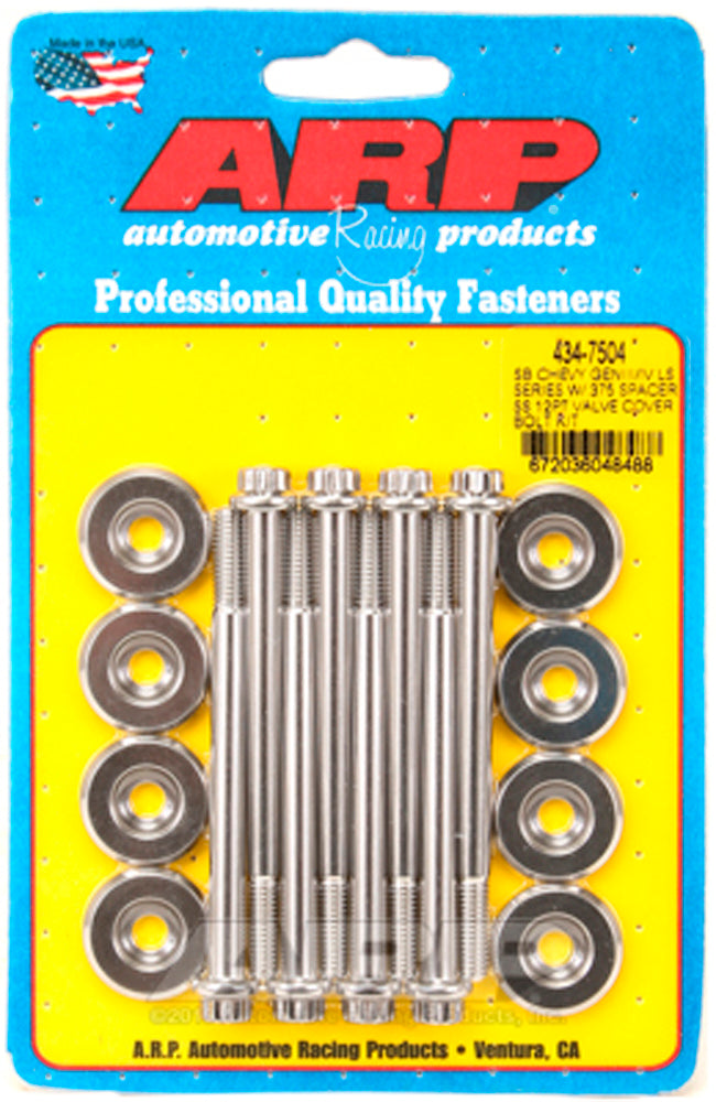 Arp Valve Cover 12pt SS Bolt Kit GM LS e/.375 Spacer MPN ARP434-7504 For GM LS-Series