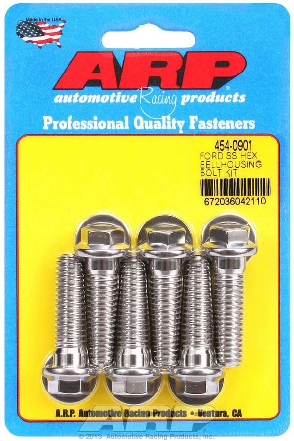 Arp S/S Bellhousing Bolt Kit - 6pt. Ford MPN ARP454-0901 For Ford