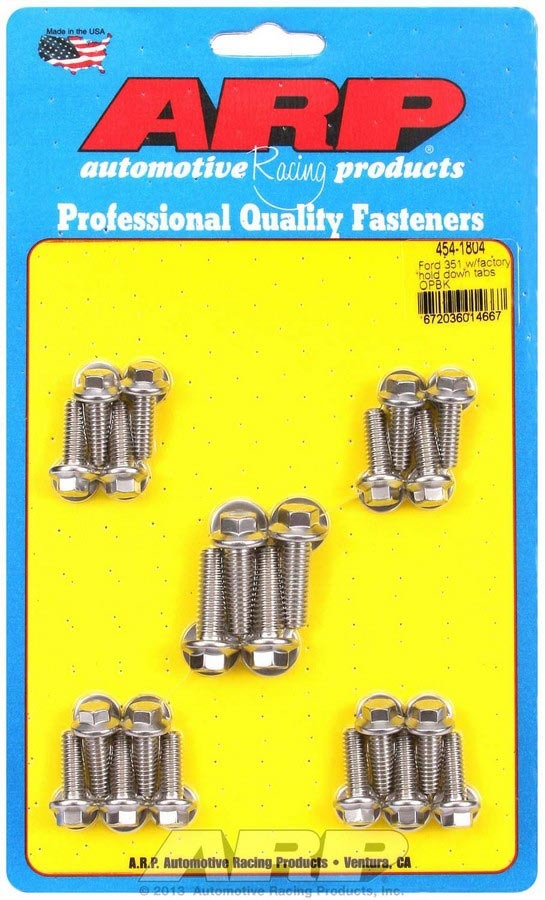 Arp SBF Oil Pan Bolt Kit MPN ARP454-1804 For Ford