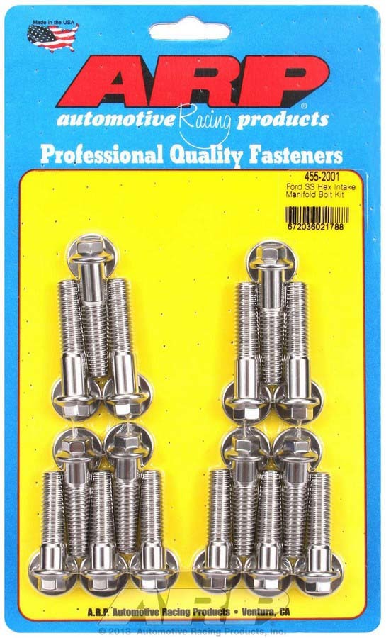 Arp BBF S/S Intake Bolt Kit 6pt. MPN ARP455-2001 For Ford
