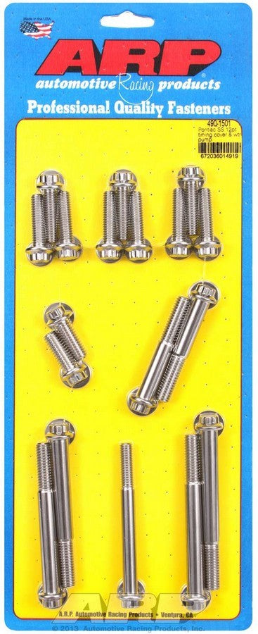 Arp Pontiac S/S Timing Cover Bolt Kit 12pt. MPN ARP490-1501 For Pontiac