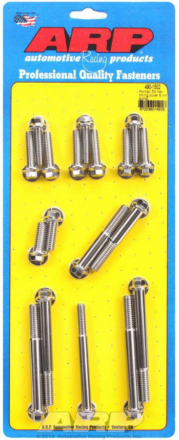 Arp Pontiac S/S Timing Cover Bolt Kit 6pt. MPN ARP490-1502 For Pontiac