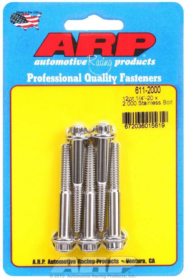Arp S/S Bolt Kit - 12pt. (5) 1/4-20 x 2.000 MPN ARP611-2000 For Universal use