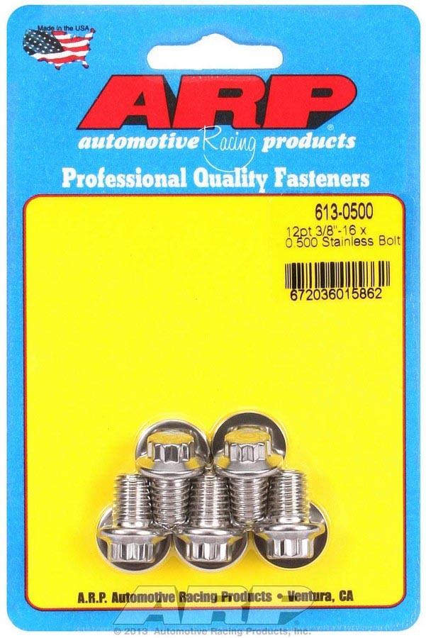 ARP S/S Bolt Kit - 12pt. (5) 3/8-16 x .500 613-0500