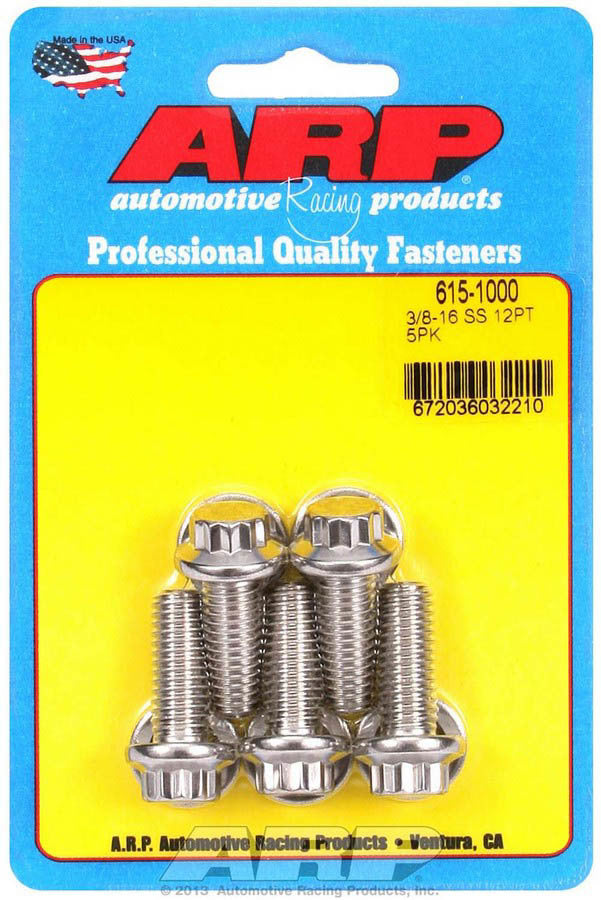 ARP S/S Bolt Kit - 12pt. (5) 3/8-16 x 1.000 615-1000