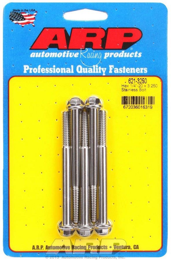 ARP S/S Bolt Kit - 6pt. (5) 1/4-20 x 3.250 621-3250