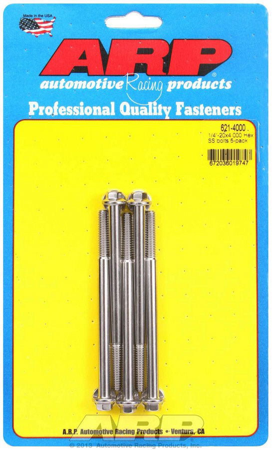 ARP S/S Bolt Kit - 6pt. (5) 1/4-20 x 4.000 621-4000