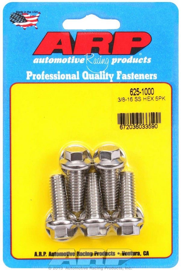 Arp S/S Bolt Kit - 6pt. (5) 3/8-16 x 1.000 MPN ARP625-1000 For Universal use