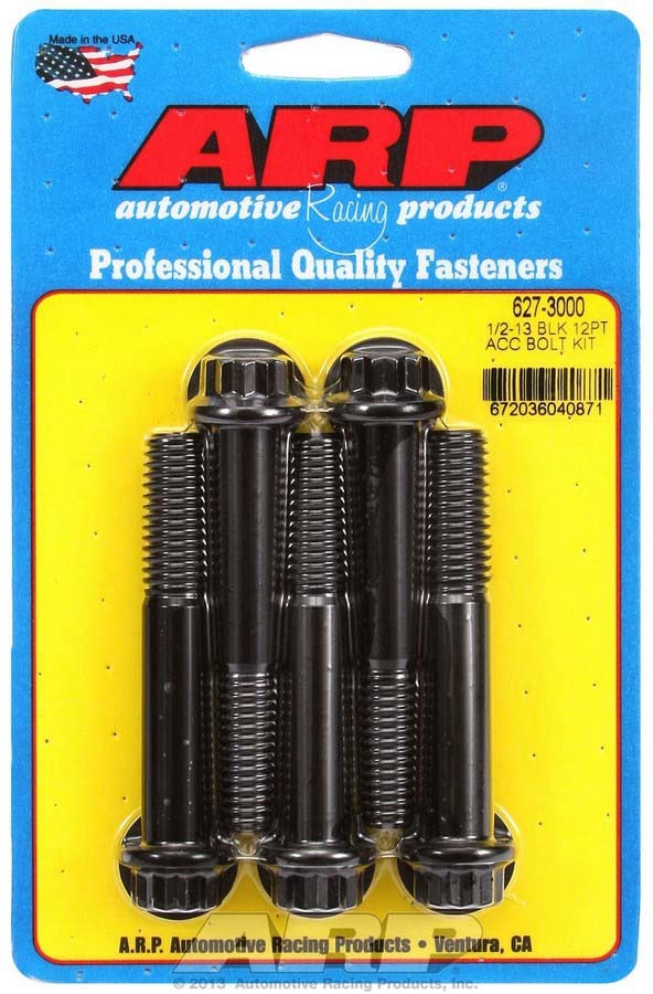 Arp 1/2-13 x 3.000 12pt - Bolts 5pk Black Oxide MPN ARP627-3000 For Universal use