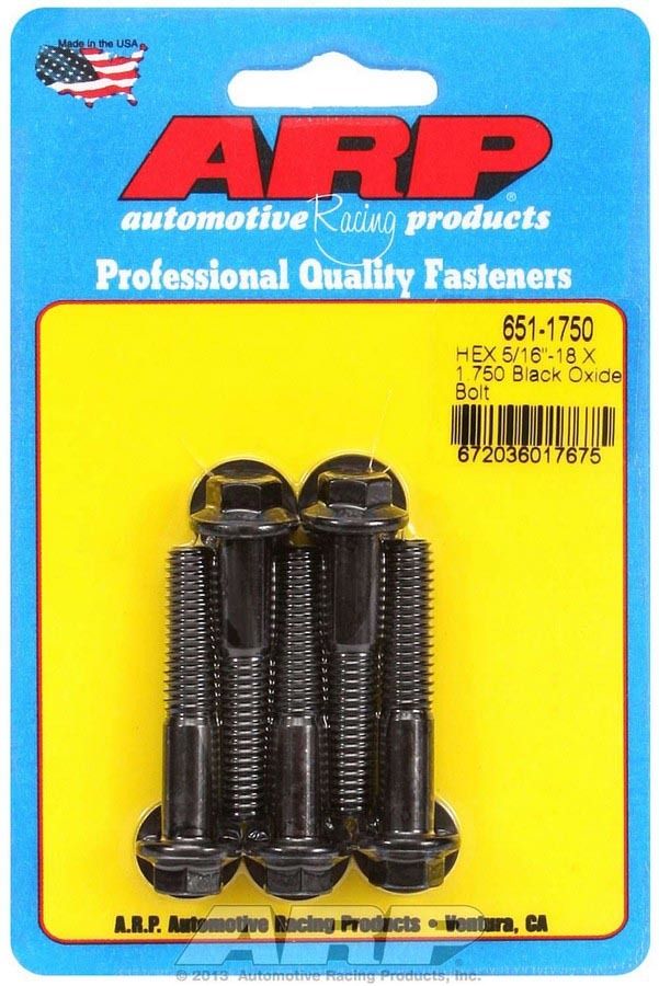 Arp Bolt Kit - 6pt 5pk 5/16-18 x 1.750 MPN ARP651-1750 For Universal use