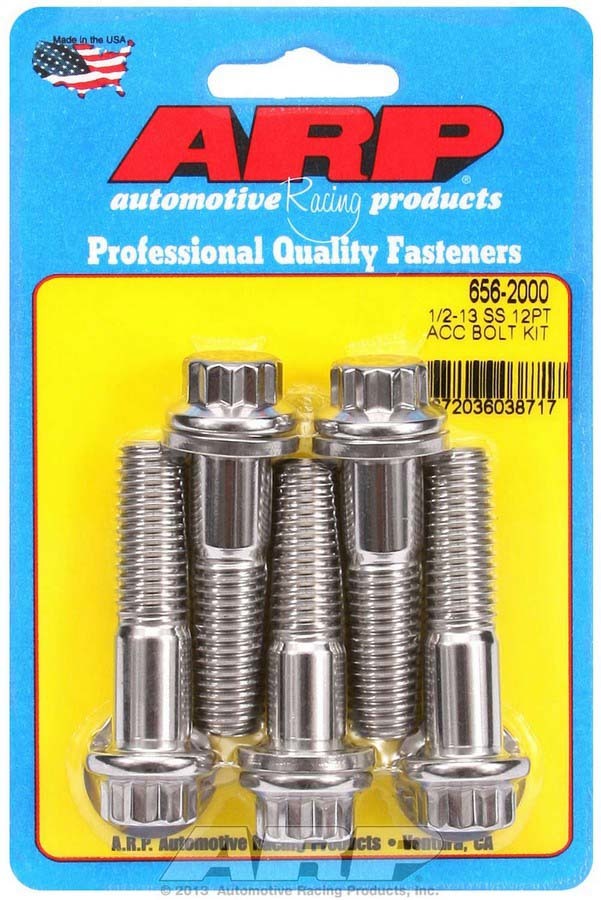 Arp S/S Bolt Kit - 12pt. (5) 1/2-13 x 2.000 MPN ARP656-2000 For Universal use