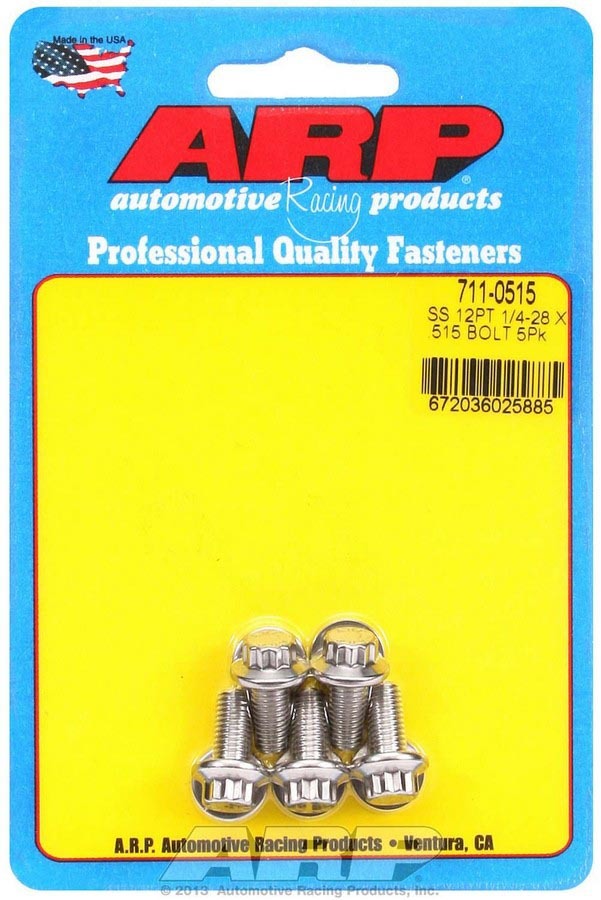 ARP S/S Bolt Kit - 12pt. (5) 1/4-28 x .515 ARP711-0515