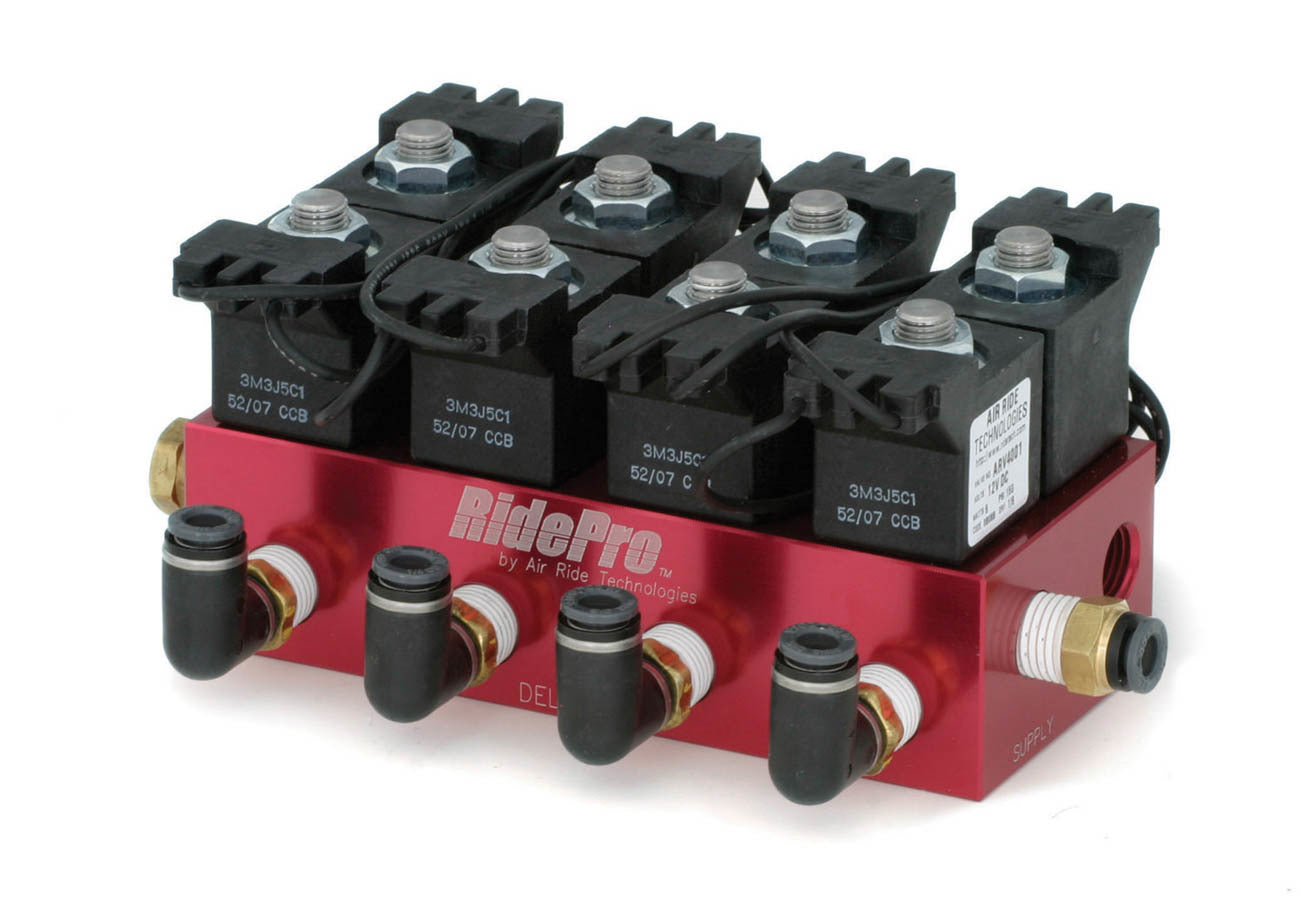Ridetech Air Valve Block RidePro 4-Way with 1/4in NPT MPN ART31934001