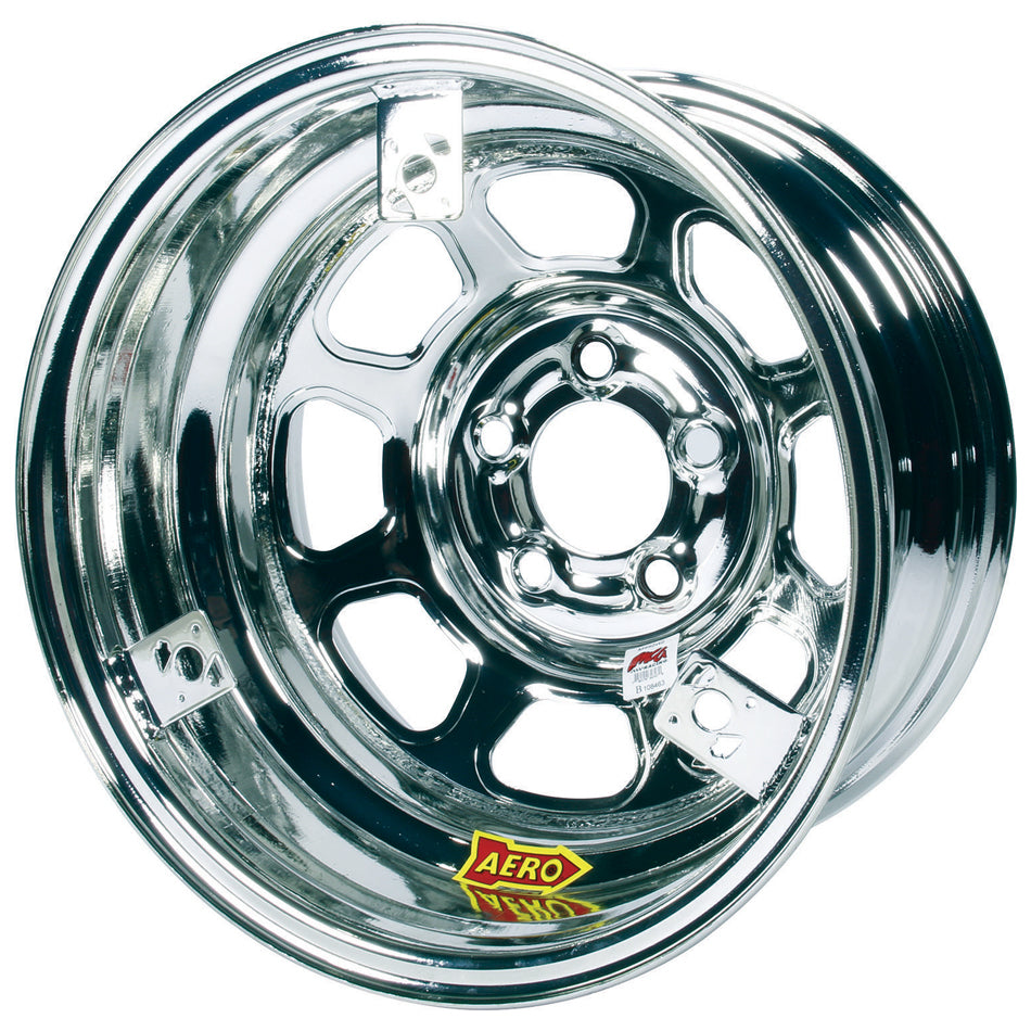Aero Race Wheels 15X8 2in 5.00 Chrome w/ 3 Tabs for Mudcover 52-285020T3