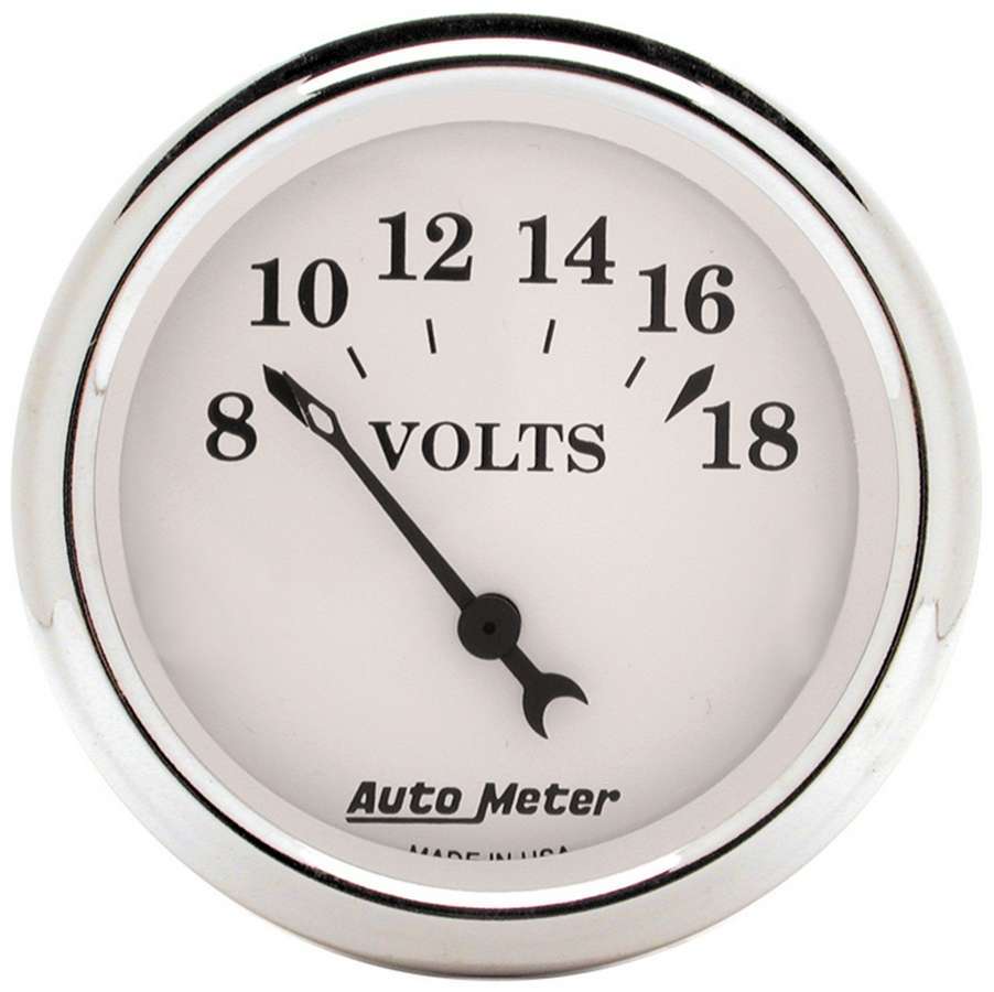 Autometer Old Tyme White 2 1/16in Voltmeter 8-18 MPN ATM1692