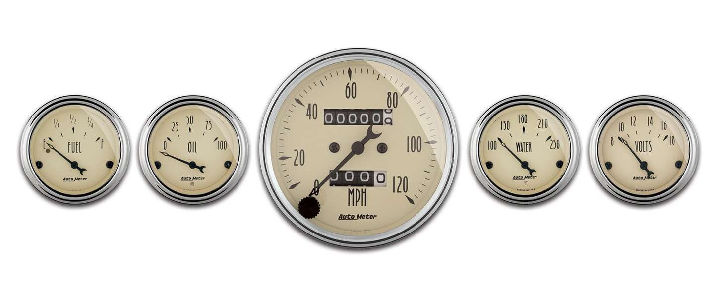 Autometer A/B 5pc. Gauge Kit w/Mech. Speedo MPN ATM1808