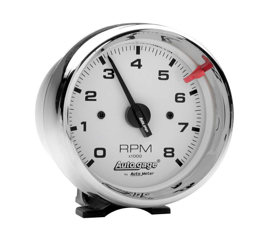 Autometer 3-3/4in White Face Tach- Chrome Cup MPN ATM2304