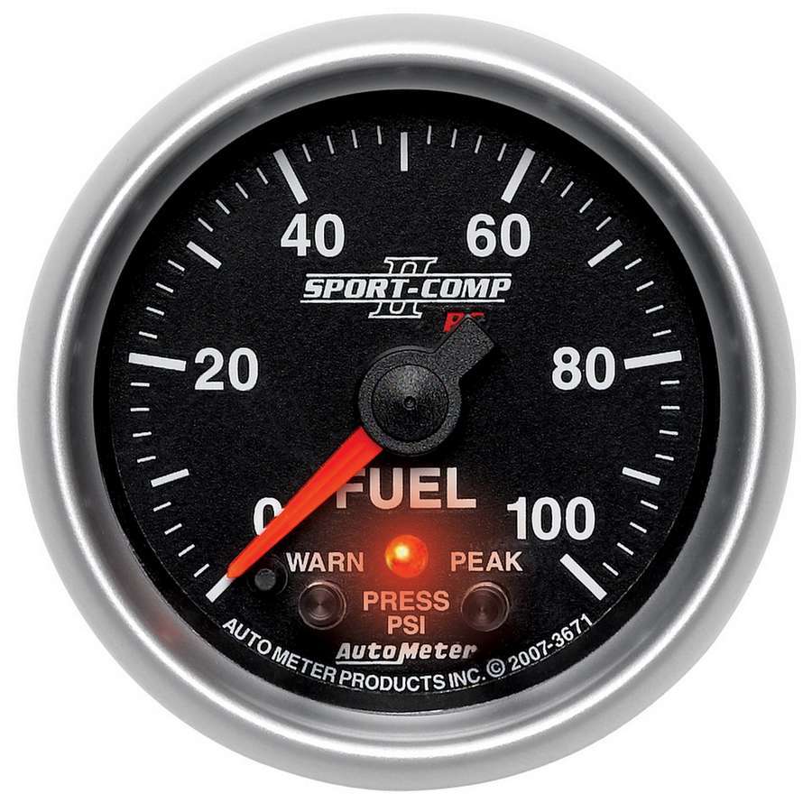 Autometer 2-1/16 S/C II Fuel Press Gauge - 0-100psi MPN ATM3671