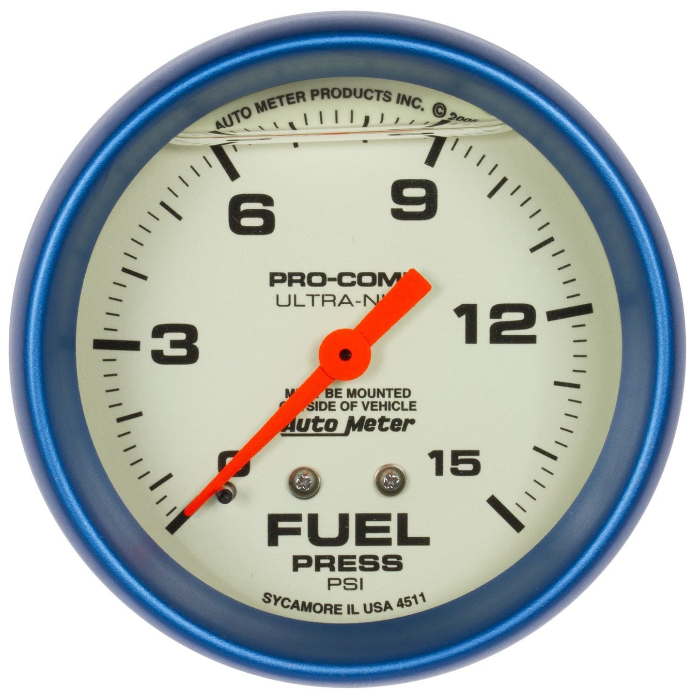 Autometer 2-5/8 Ultra-Nite F/P Gauge 0-15psi MPN ATM4211