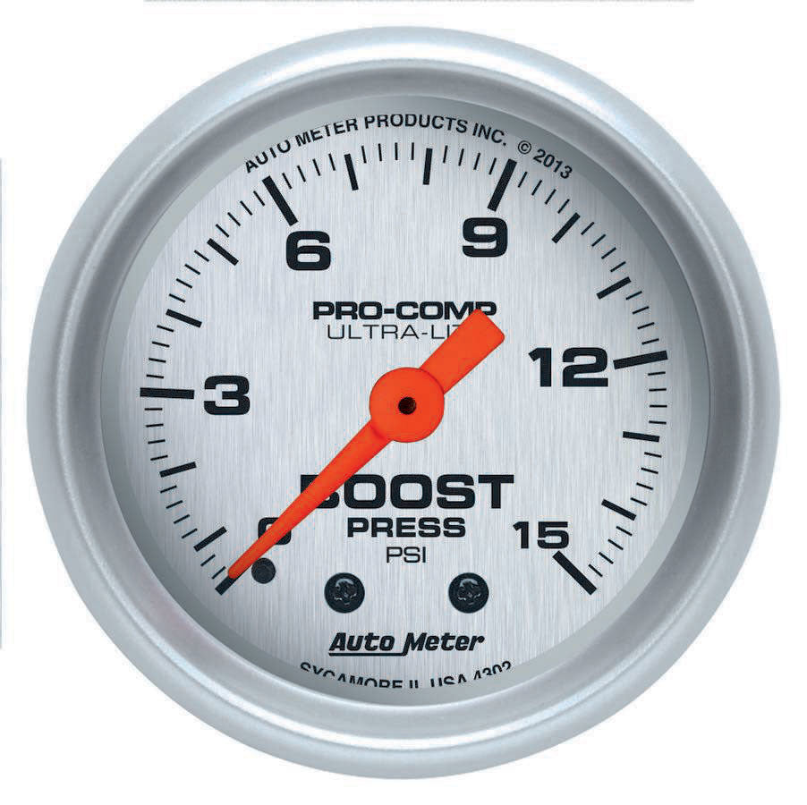 Autometer 2-1/16 U/L Boost Gauge 0-15psi 4302