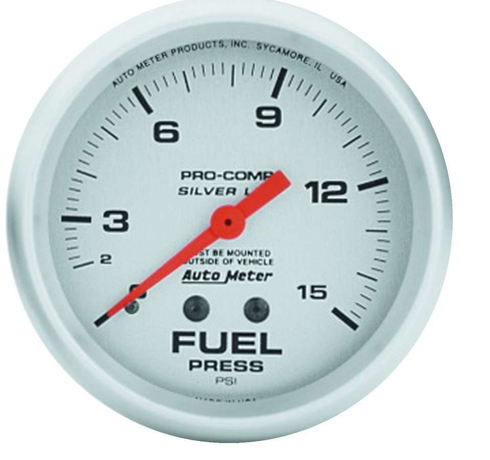 Autometer Pro Comp 2-5/8in Silver Liq-Fill Fuel 0-15 PSI MPN ATM4611