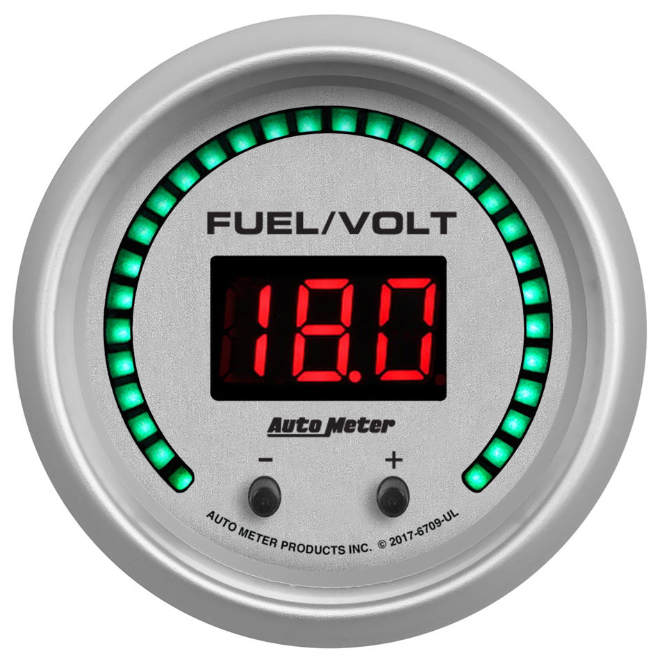 Autometer 2-1/16 Fuel/Volt Gauge Elite Digital UL Series MPN ATM6709-UL