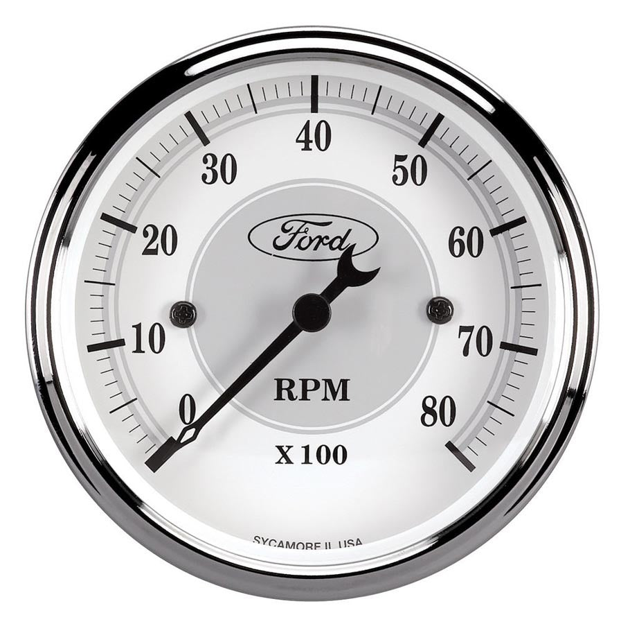 Autometer Ford Racing Tach - 3-1/8 In-Dach - White Face MPN ATM880088 For Ford