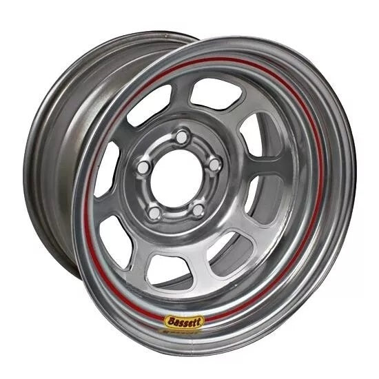 Bassett Wheel 15x7 5x4.5 3.75in BS Silver Spun 57SF375S