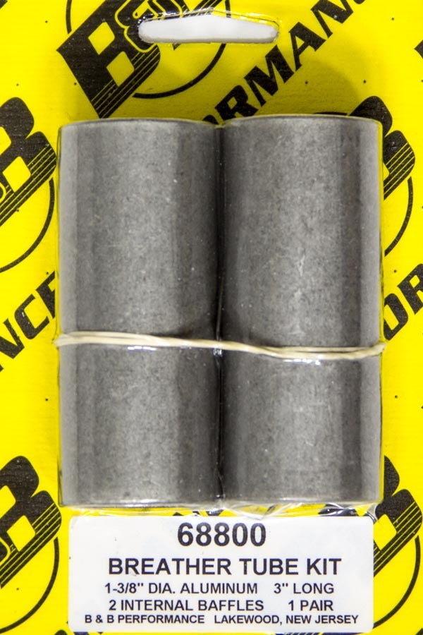 B And B Performance Products Breather Tube Kit - Alum. 3in Long (Pair) MPN BBP68800