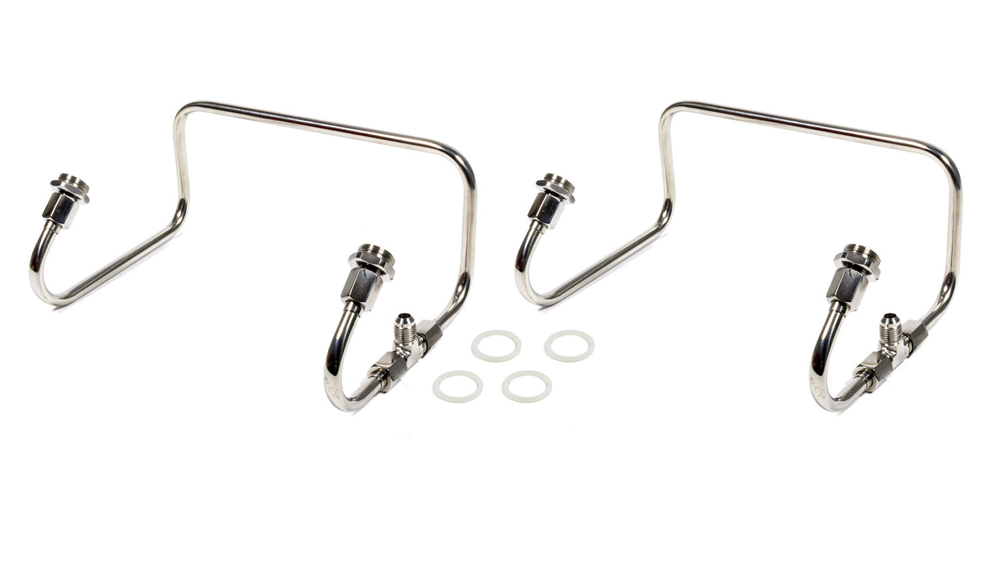 The Blower Shop Dual Inlet Fuel Line Kit Holley 4150 Polished SS MPN BLS4372