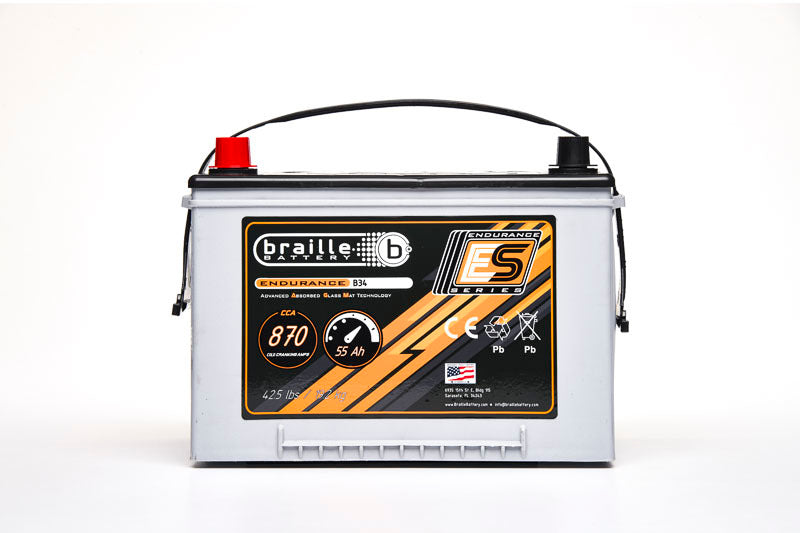 Braille Auto Battery 34 Endurance AGM Battery 870 CCA BRBB34
