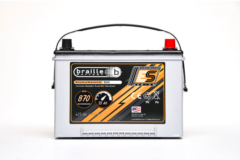 Braille Auto Battery 34R Endurance AGM Battery 870 CCA BRBB34R