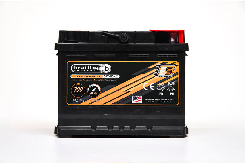Braille Auto Battery 47-H5-L2 Endurance AGM Battery 700 CCA BRBB47-H5-L2