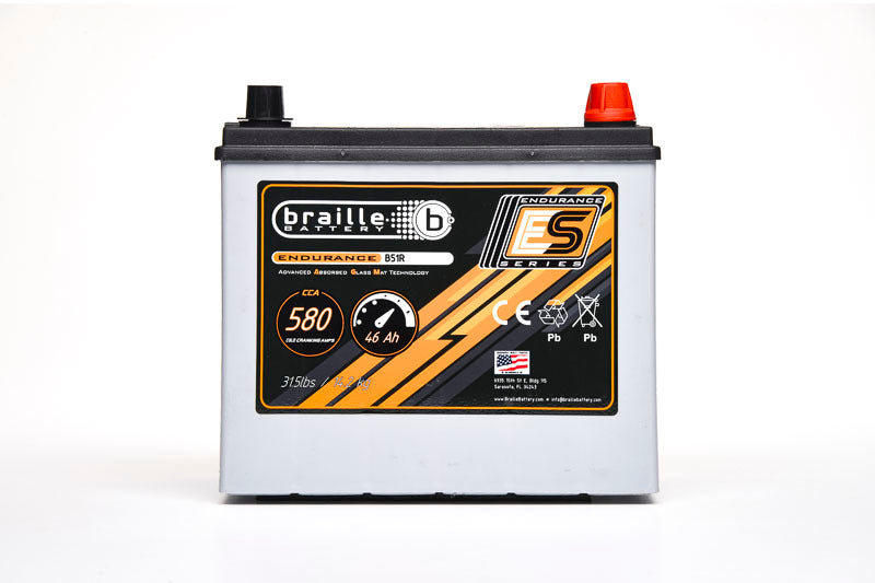 Braille Auto Battery 51R Endurance AGM Battery 580 CCA BRBB51R