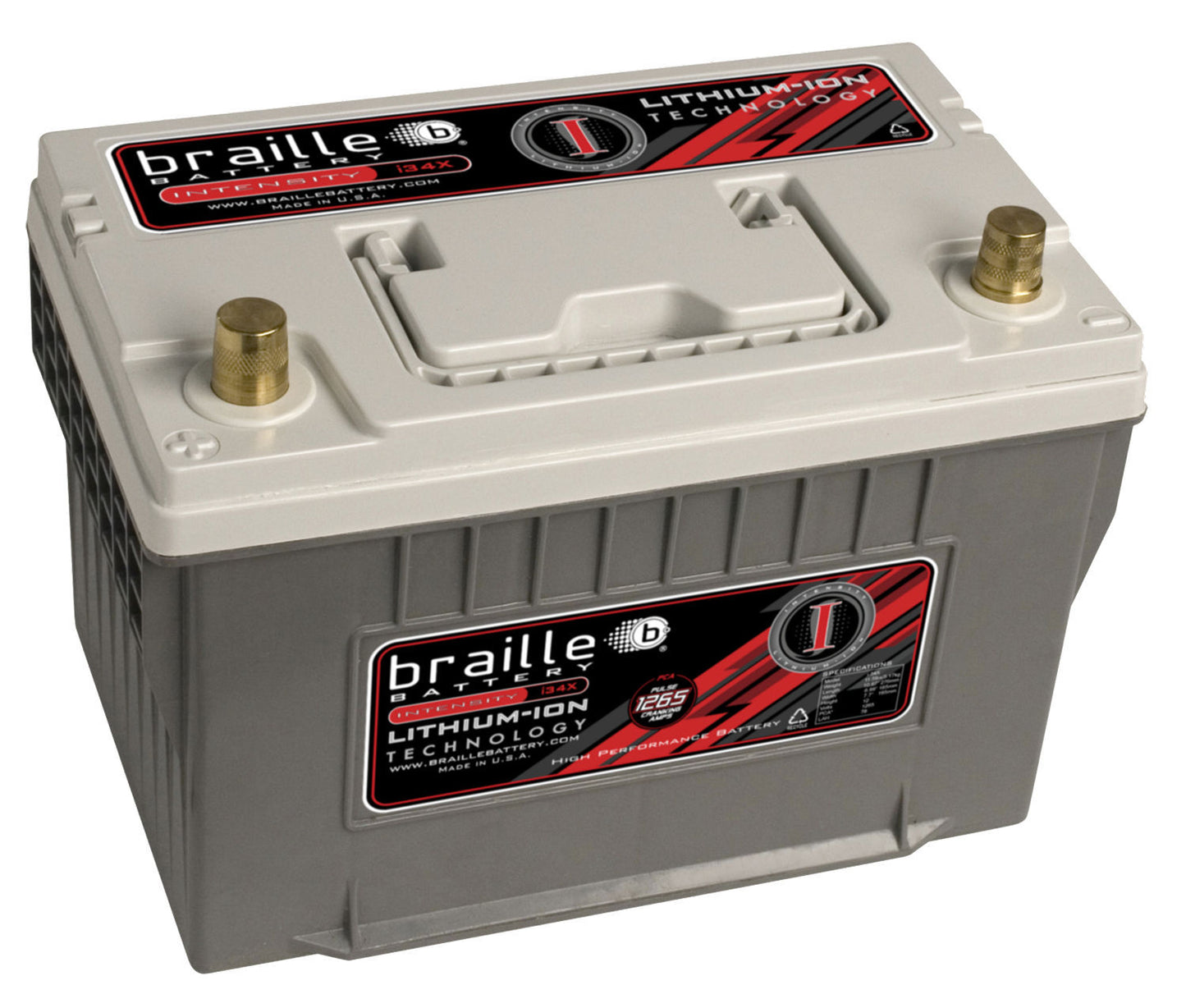 Braille Auto Battery Lithium Ion Intensity I34X Battery 12-Volt MPN BRBI34X