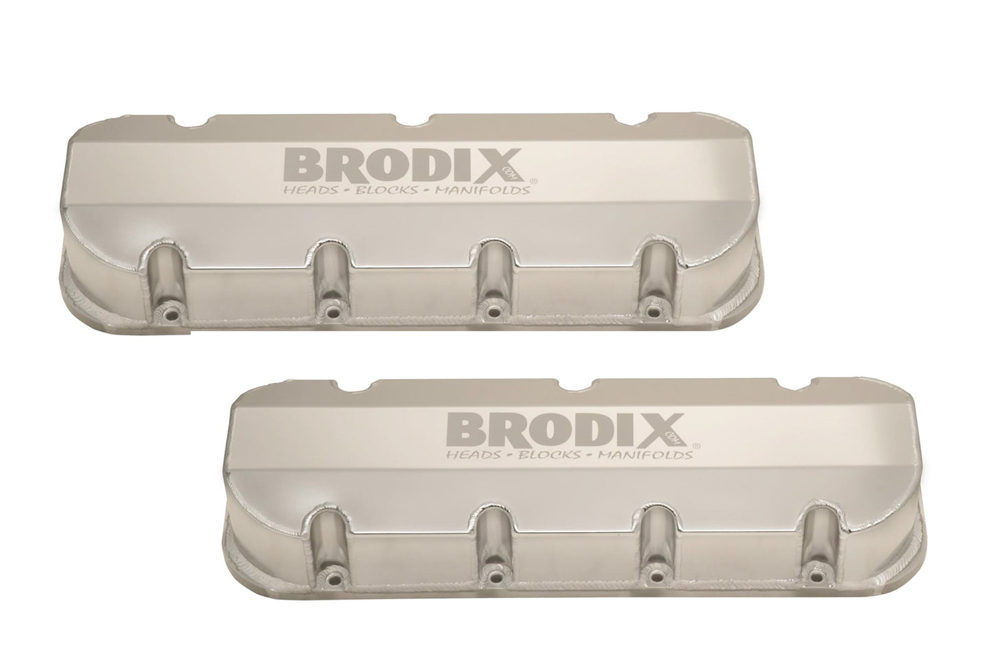 Brodix BBC Fabicated Alm Valve Cover Set MPN BROVC201 For Chevy