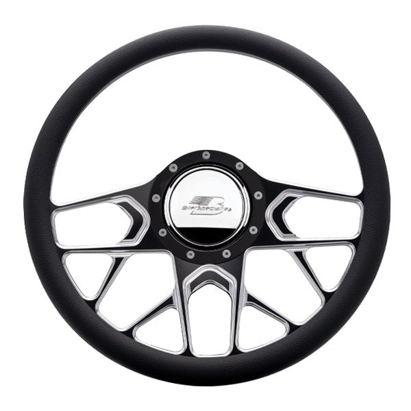 Billet Specialties Steering Wheel 1/2 Wrap 14in Redline Black BSPBC30107