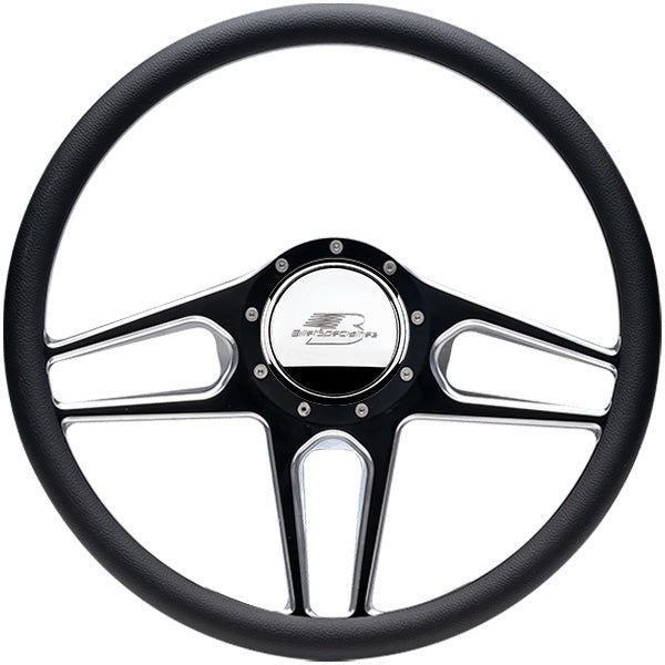 Billet Specialties Steering Wheel 1/2 Wrap 15.5in Tec 5 Black BSPBC34051