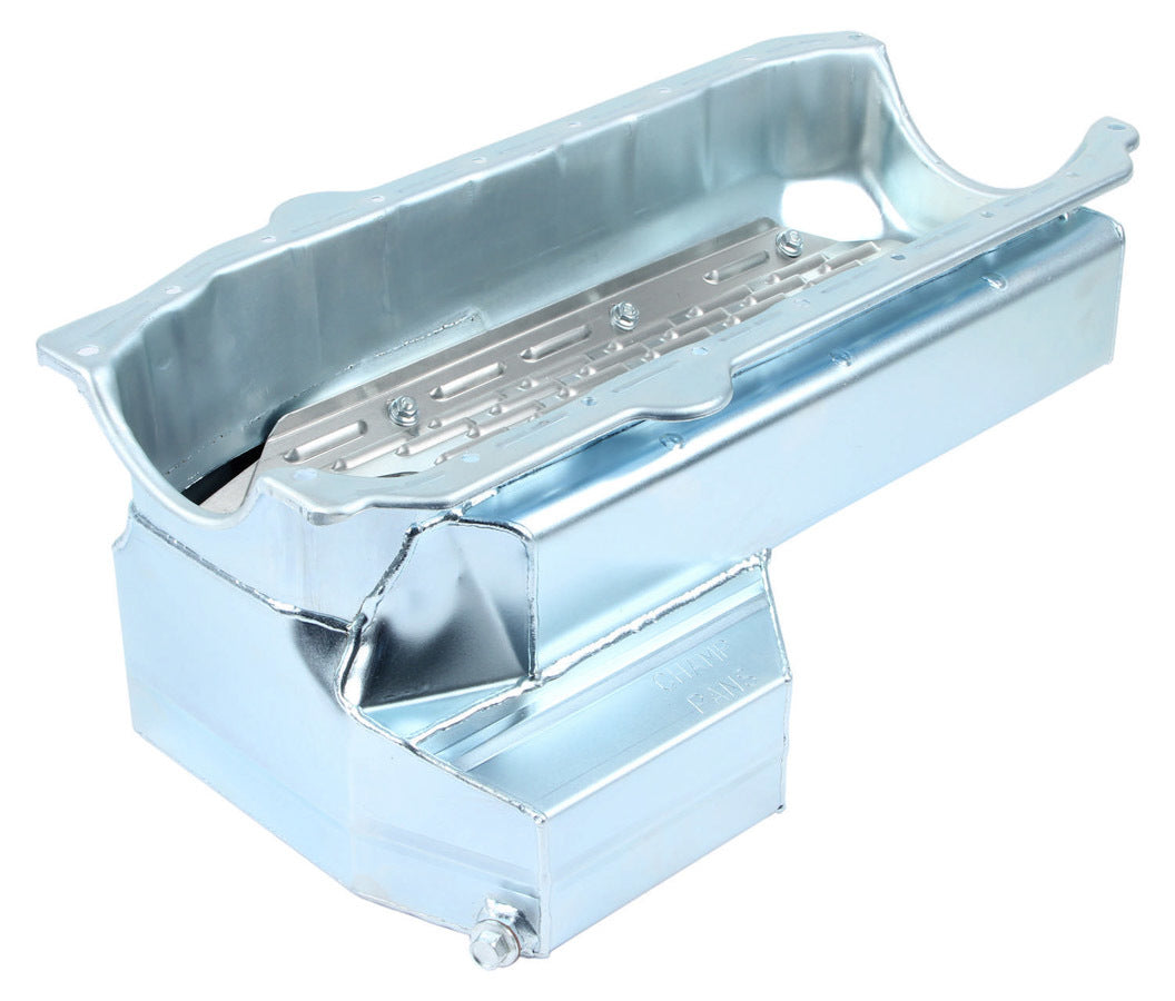 Champ Pans SBC C/T Oil Pan w/Wndg Tray & Kick Out MPN CHACP80KO For Chevy